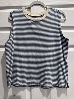 Current/Elliott Blue and Cream Striped Tee